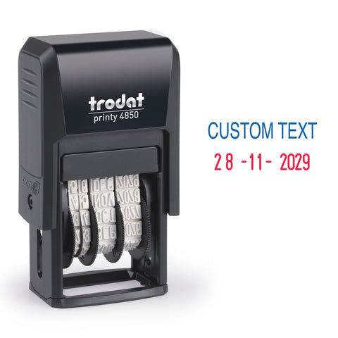 Dater With Custom Text - Trodat 4850 Self Inking Stamp