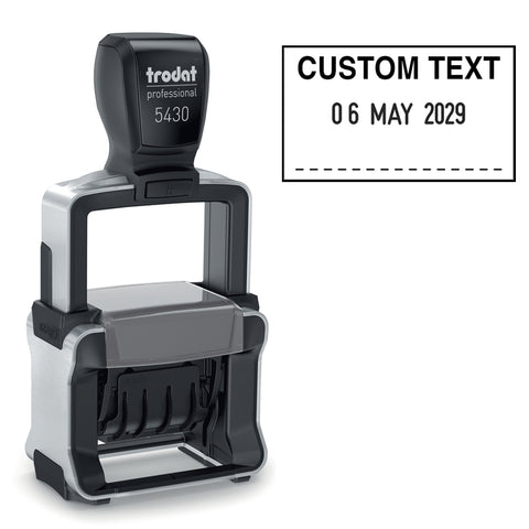 Dater With Custom Text - Trodat 5430 Self Inking Stamp