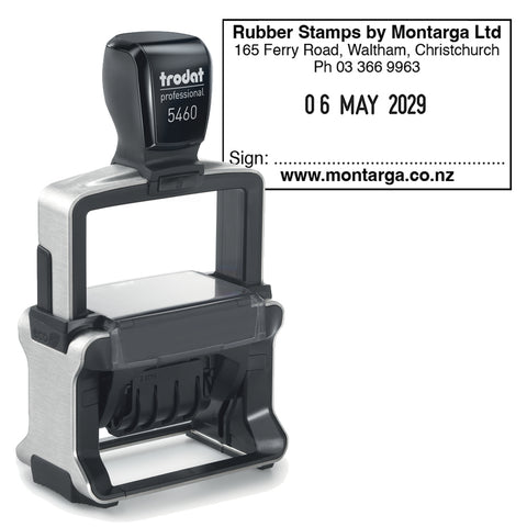Dater With Custom Text - Trodat 5460 Self Inking Stamp